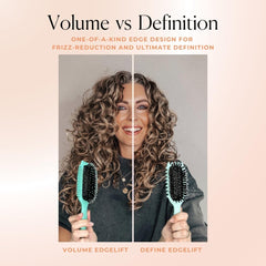 Bounce Curl Volume EdgeLift Brush bristles closeup reveal flexible tips for gentle glide.