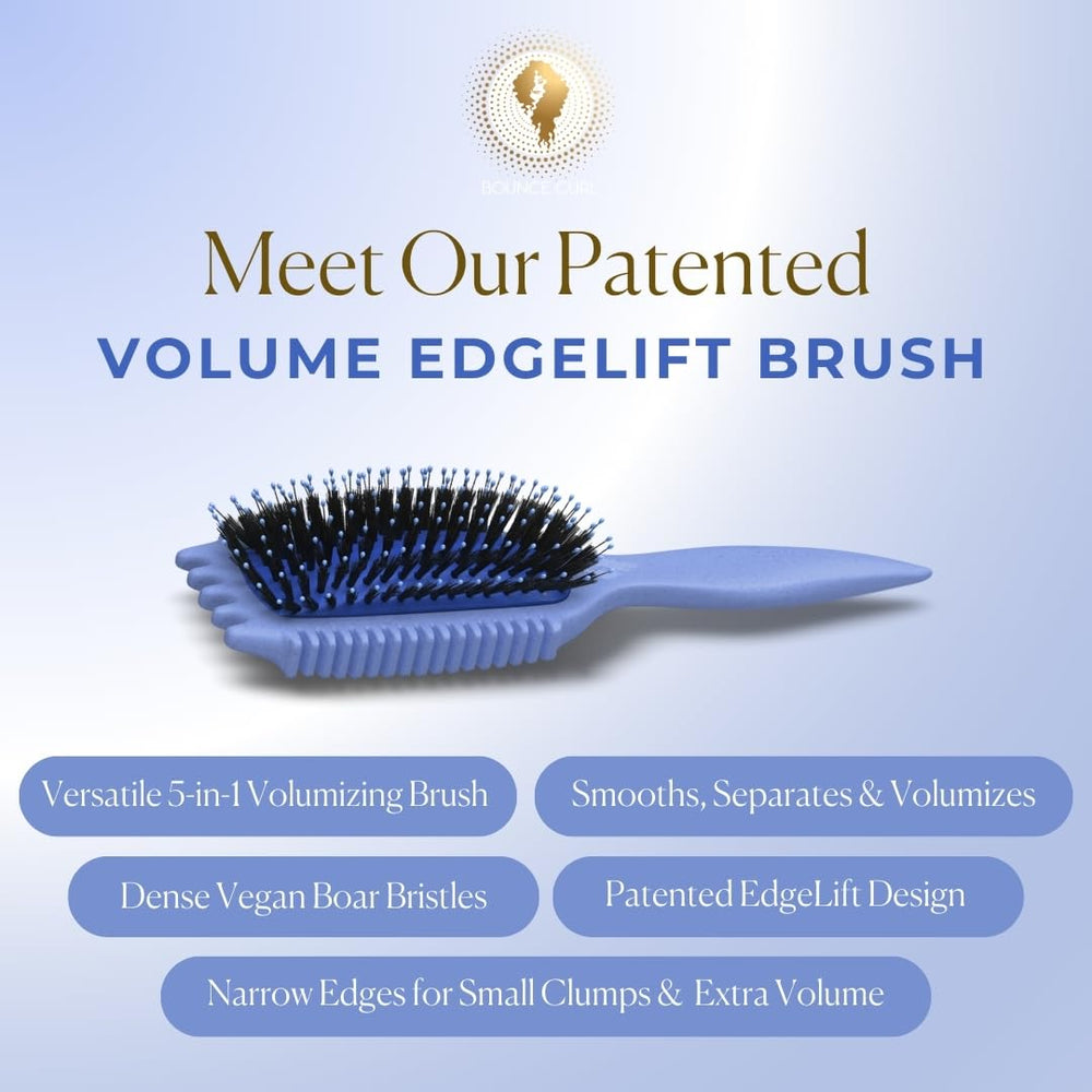 Bounce Curl Volume EdgeLift Brush edge-detail closeup shows durable bristles glide smoothly.