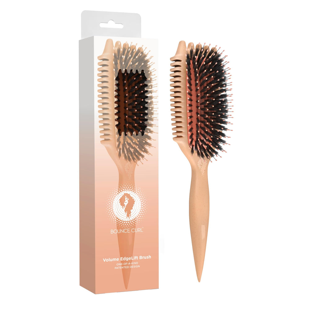 Bounce Curl Volume EdgeLift Brush side profile shows lift for voluminous curls.