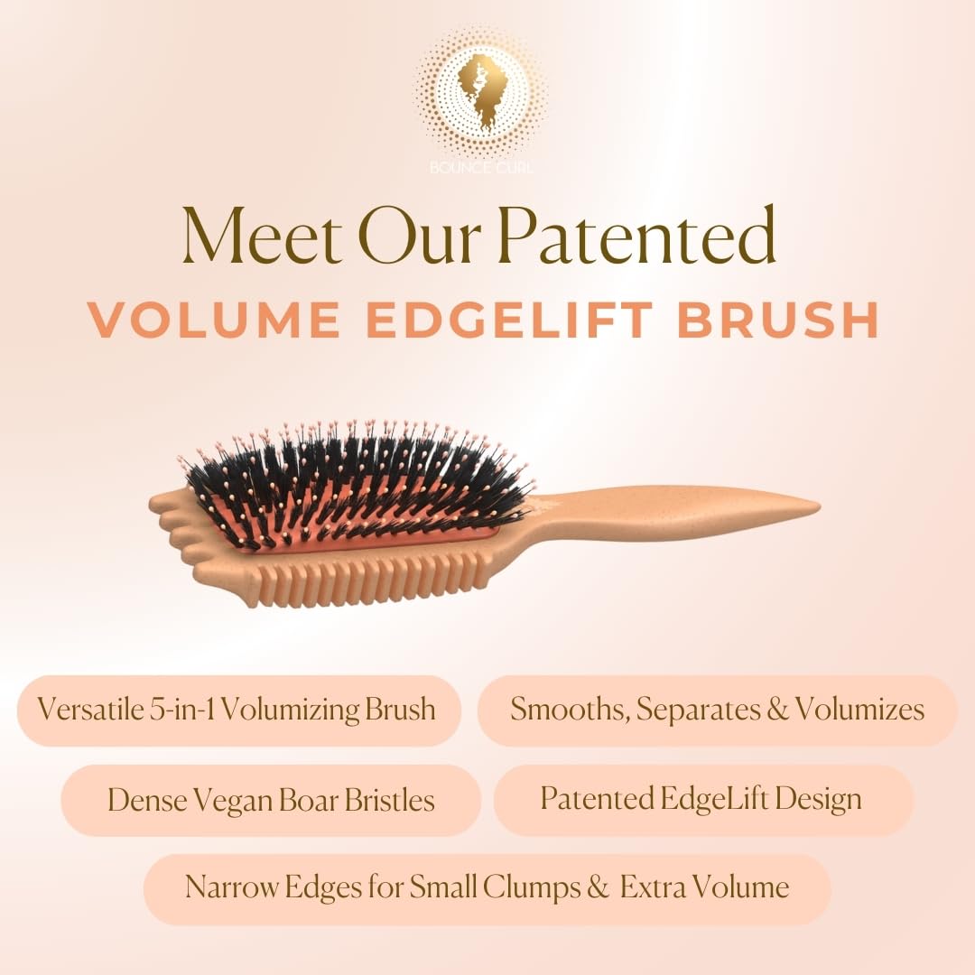 Bounce Curl Volume EdgeLift Brush ventilation hole speeds drying after styling.