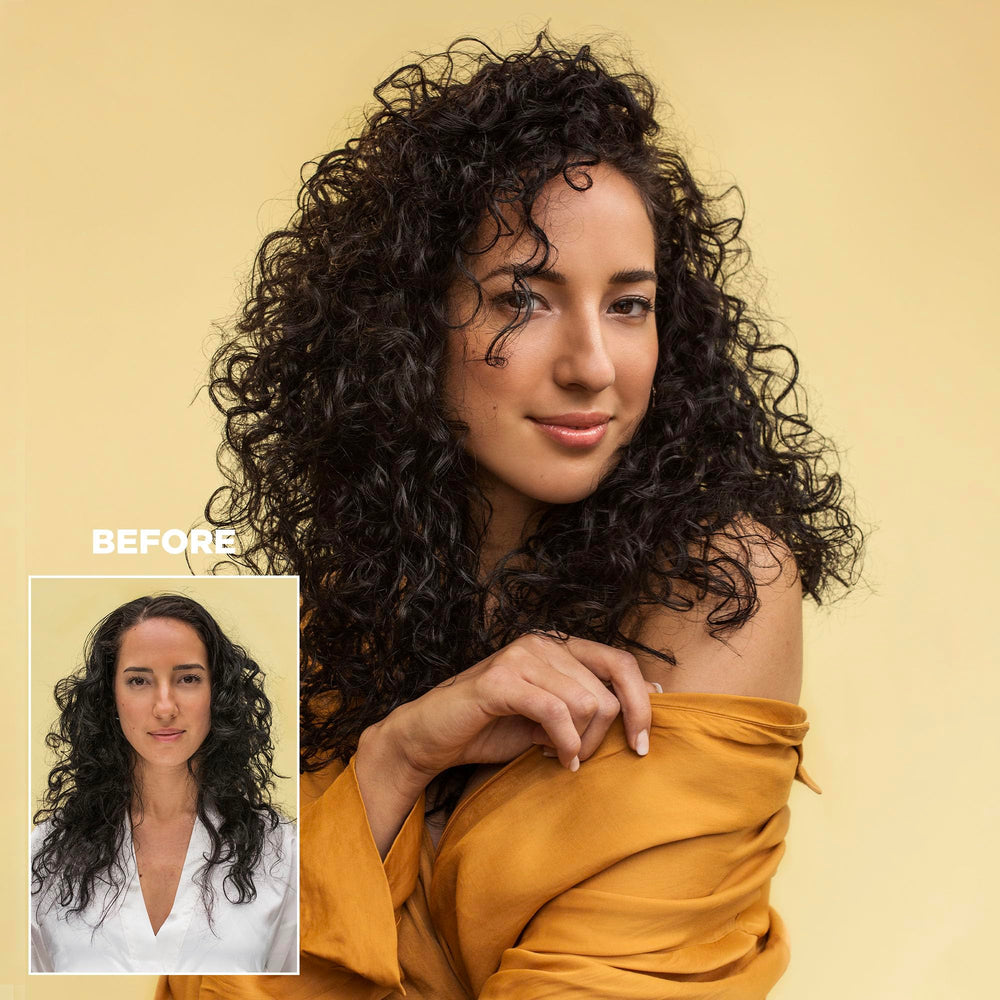 Bounce.Me mango extract detail highlights vitamin-rich care for hair health.