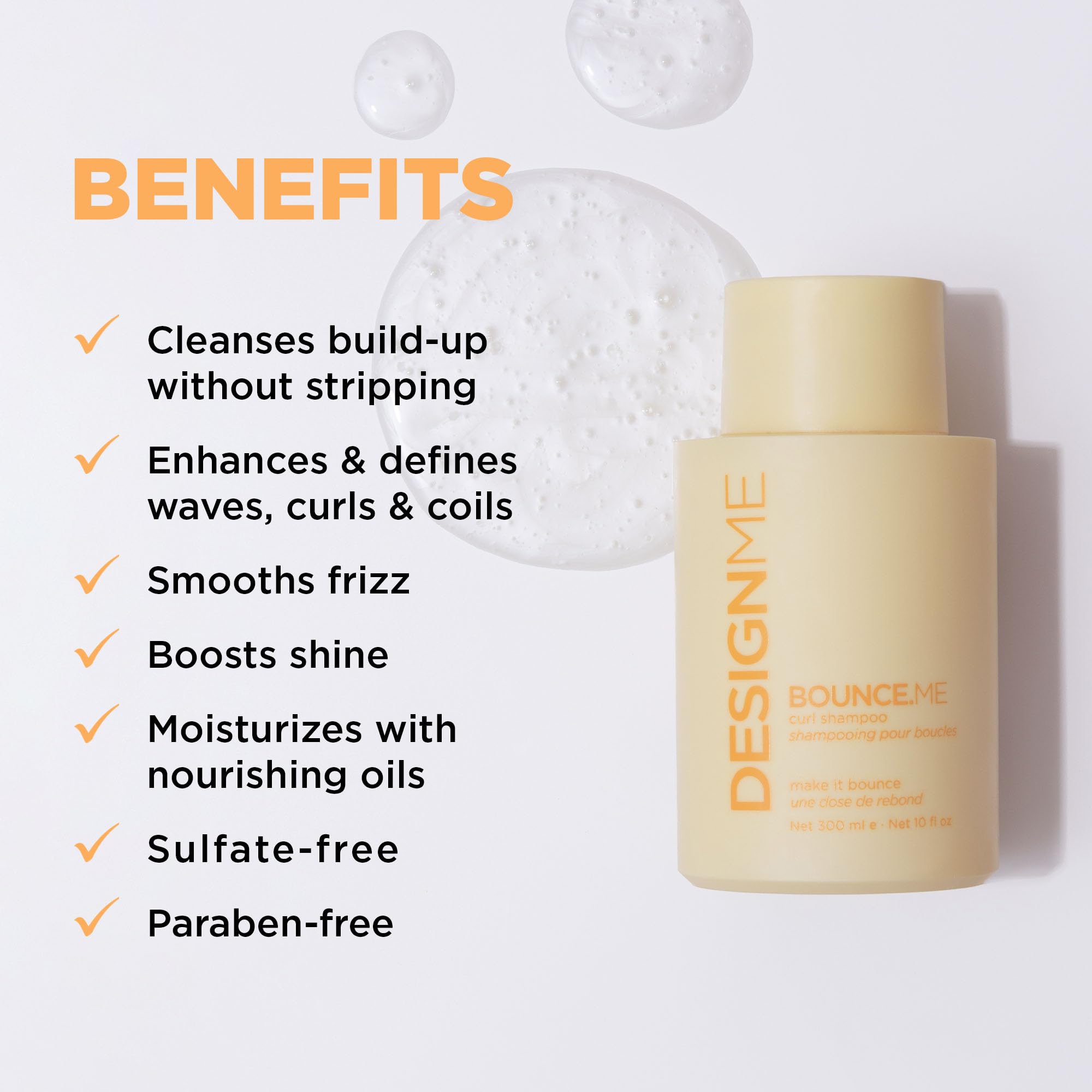 Bounce.Me Shampoo pump demonstrates convenient dispensing for targeted scalp cleansing.