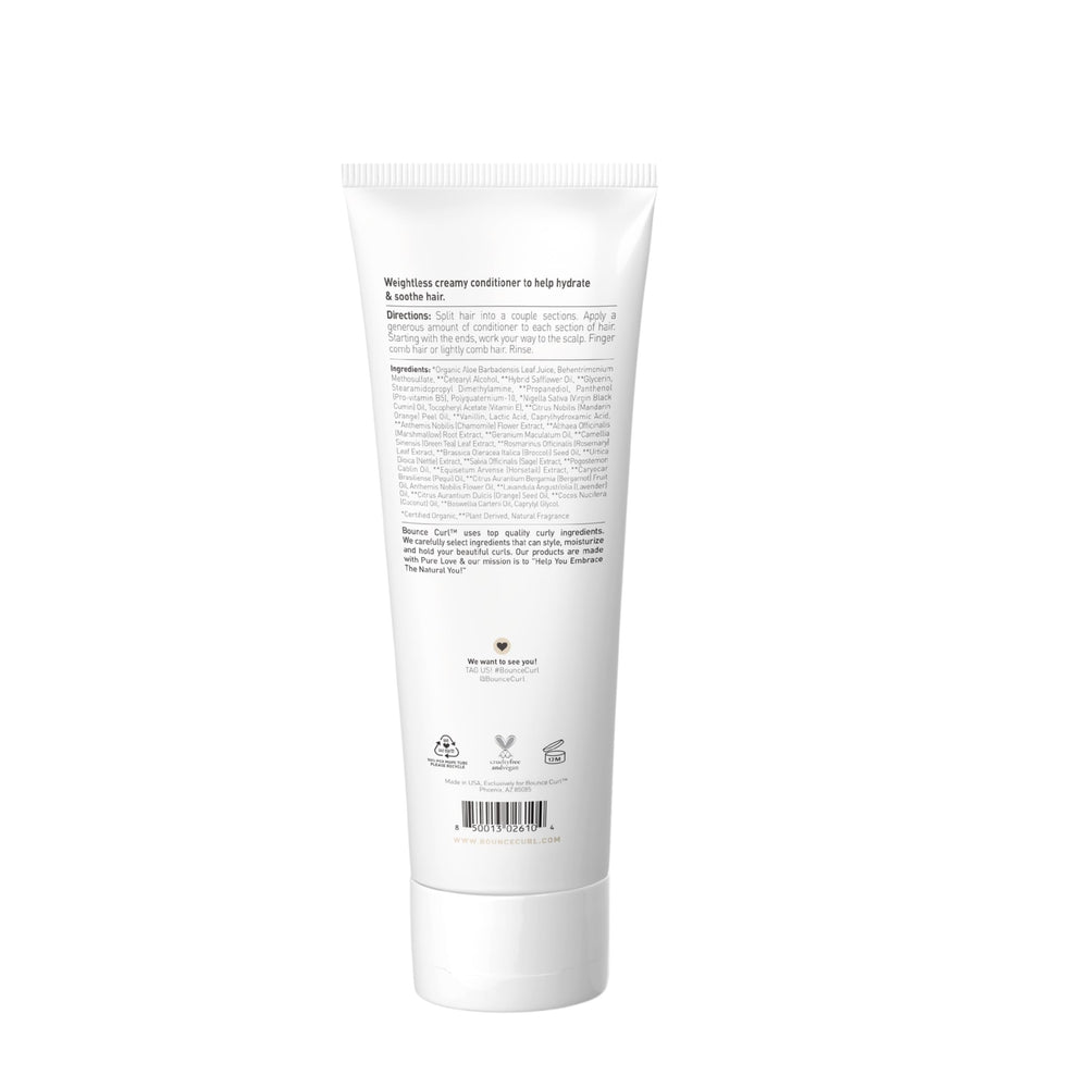 Bounce Curl ingredient blend with Aloe Panthenol B5 and Black Seed Oil nourishes hair and scalp