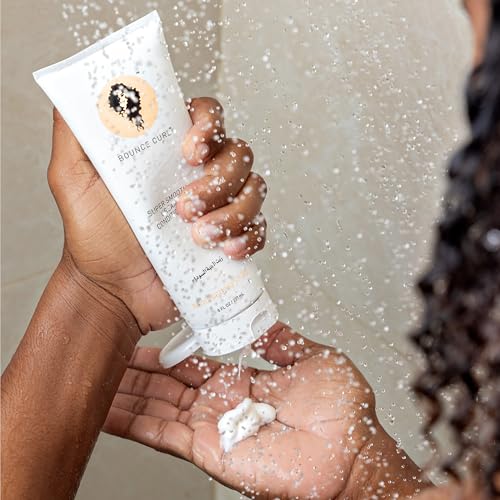 Bounce Curl conditioner label closeup highlighting vegan and color-safe formula