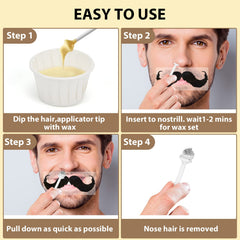 Bouvetan nose wax removal image shows gentle technique with quick extraction.