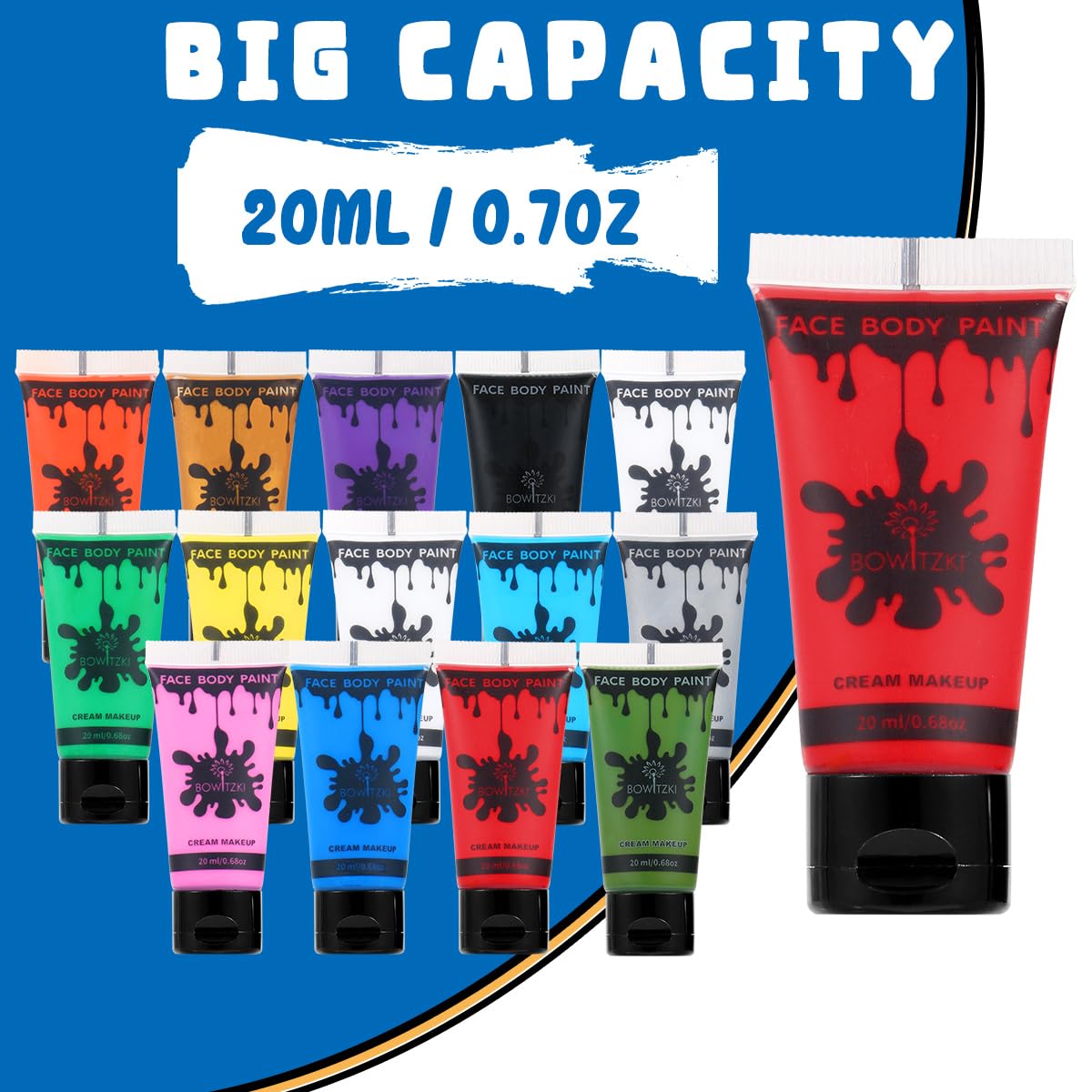 Bowitzki water-based face paint drying fast for quick stage looks