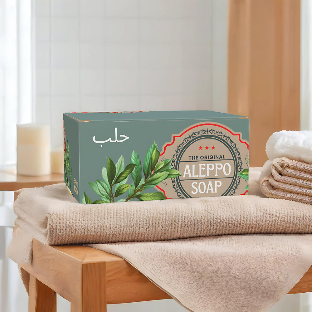 BOX 4 BODY Aleppo soap bar lather highlights creamy foam for daily face and body care.