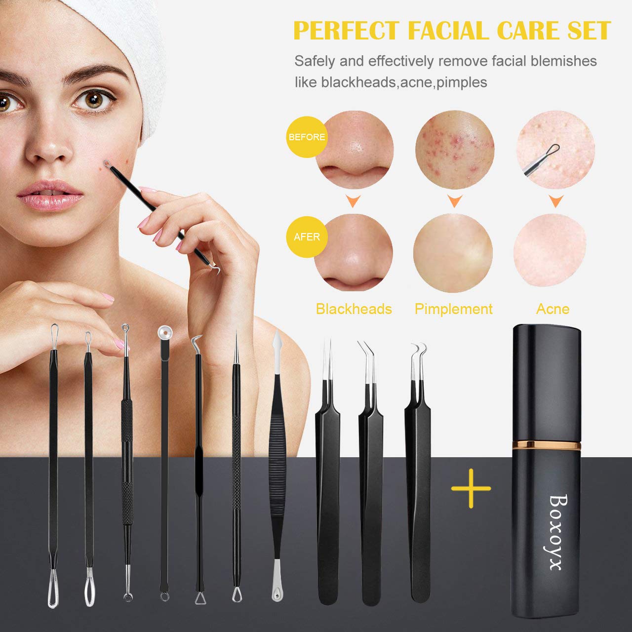 Boxoyx face-nose-forehead removal tools suit targeted pore care