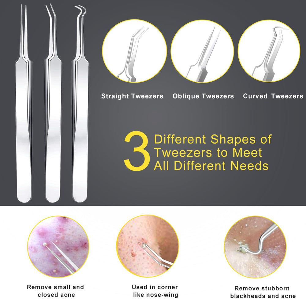Boxoyx pimple popper tool kit for nose use highlights targeted blemish removal.