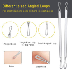 Boxoyx pimple popper tool kit stainless steel tips offer precise extraction and cleaning.