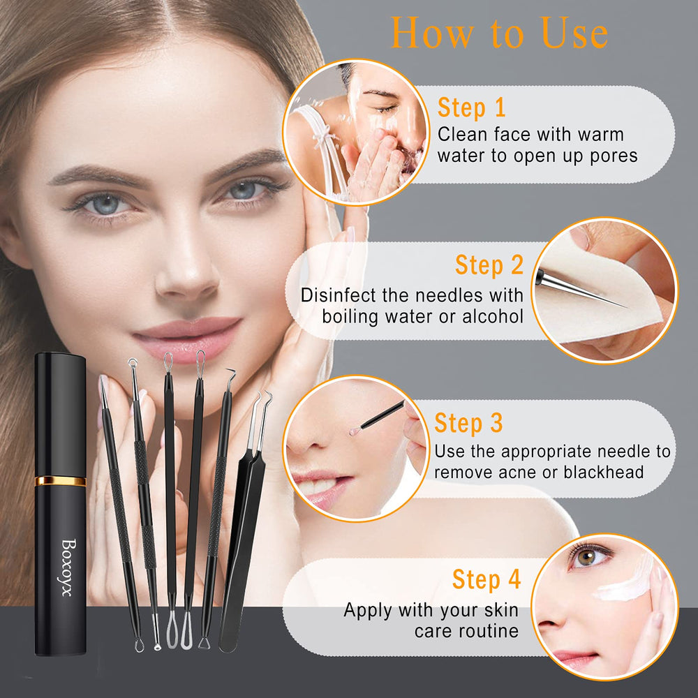 Boxoyx travel friendly blackhead remover kit used for quick on the go blemish care