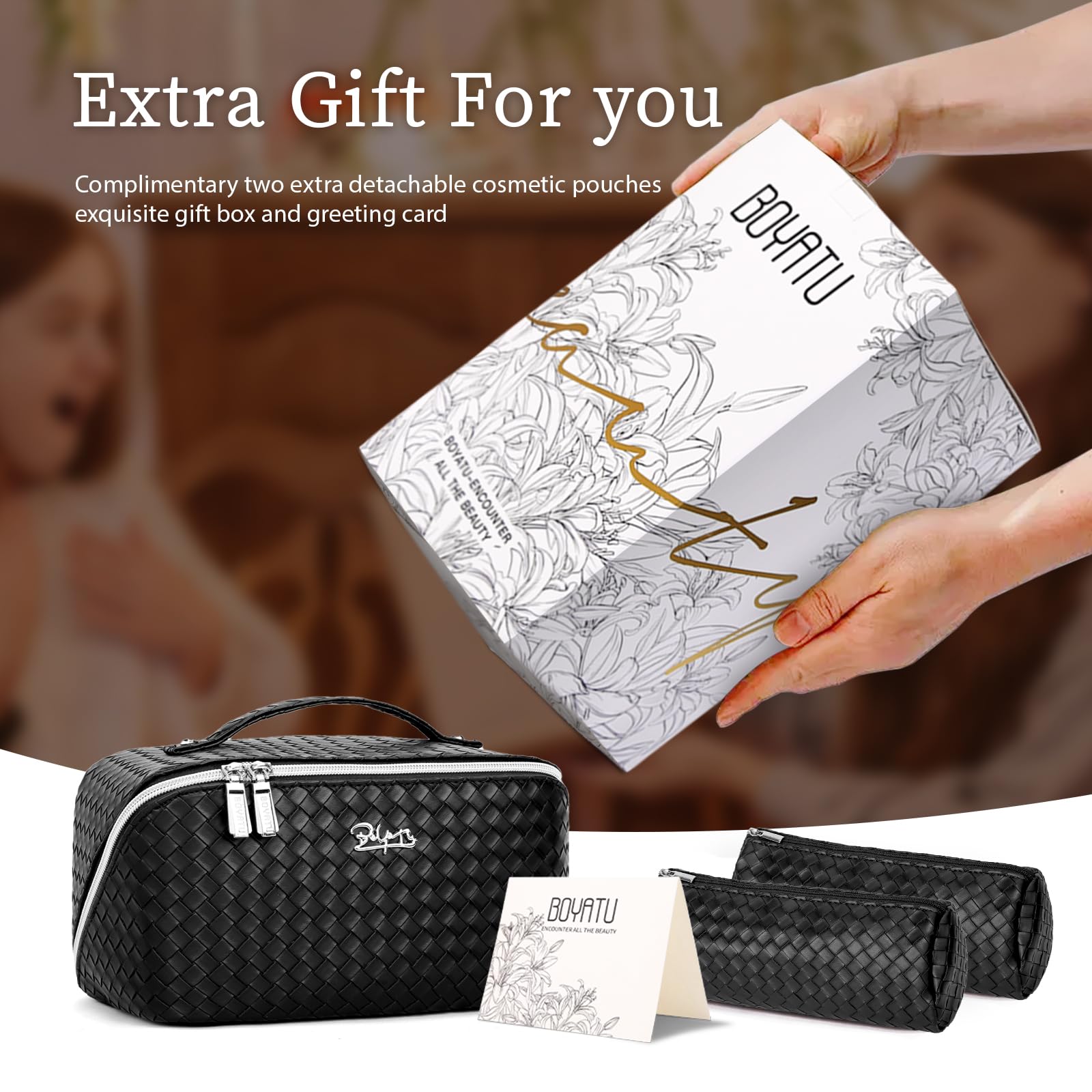 BOYATU L03 black gift box includes greeting card, ready for gifting.