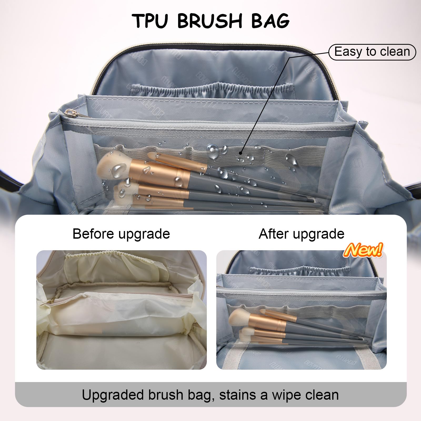 BOYATU L03 black large capacity inside layout fits multiple toiletries.