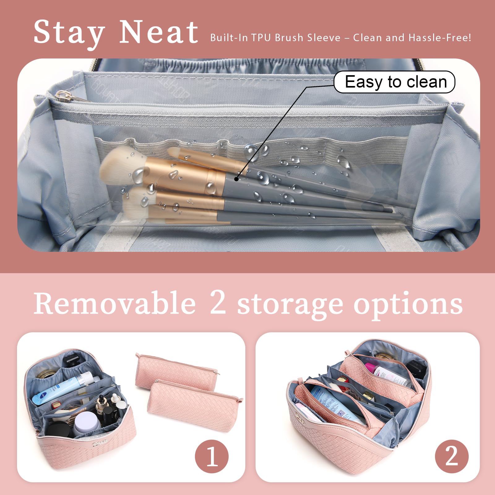 BOYATU L02 bag filled with cosmetics to illustrate capacity