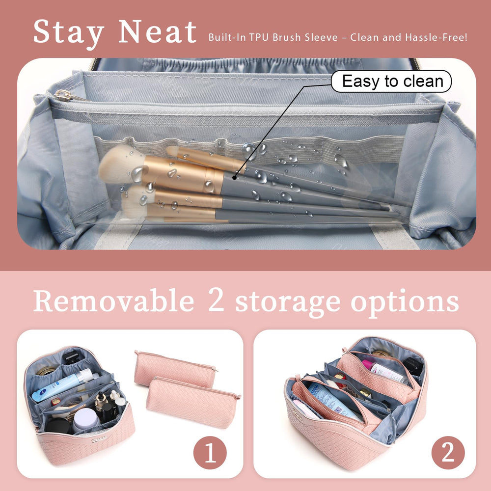 BOYATU L02 bag filled with cosmetics to illustrate capacity