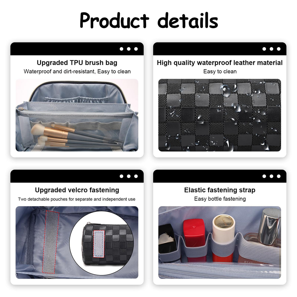 BOYATU travel makeup bag set stain-resistant material stays looking new