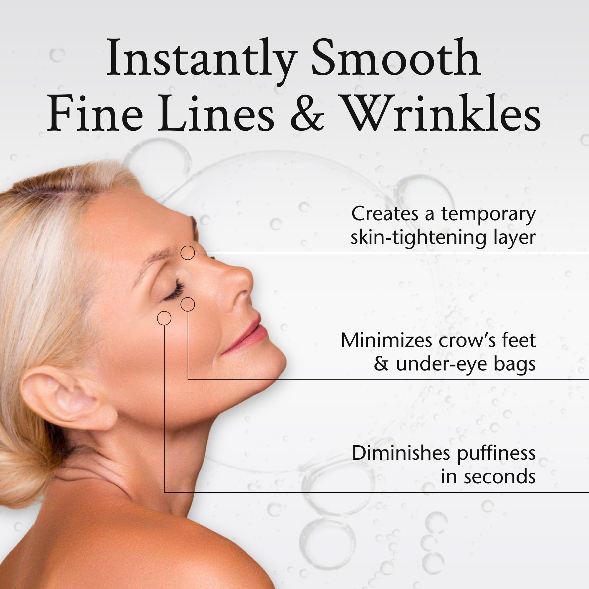 Boyd’s No Lines Serum forehead area demonstrates tightening for smoother skin