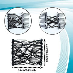 BOYIVI elastic beaded magic hair comb blue, close-up, smooth teeth protect scalp during styling.