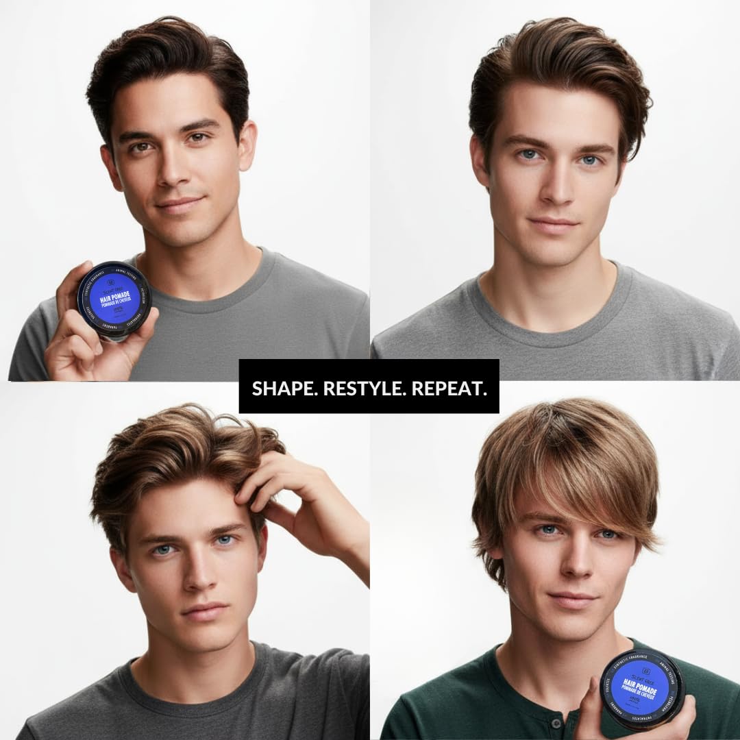 BOYZZ ONLY Black on White pomade texture scoop demonstrates easy application