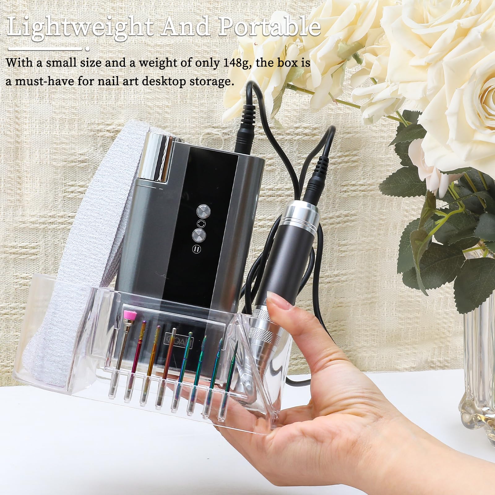 BQAN durable acrylic construction offers stable placement during daily manicures.