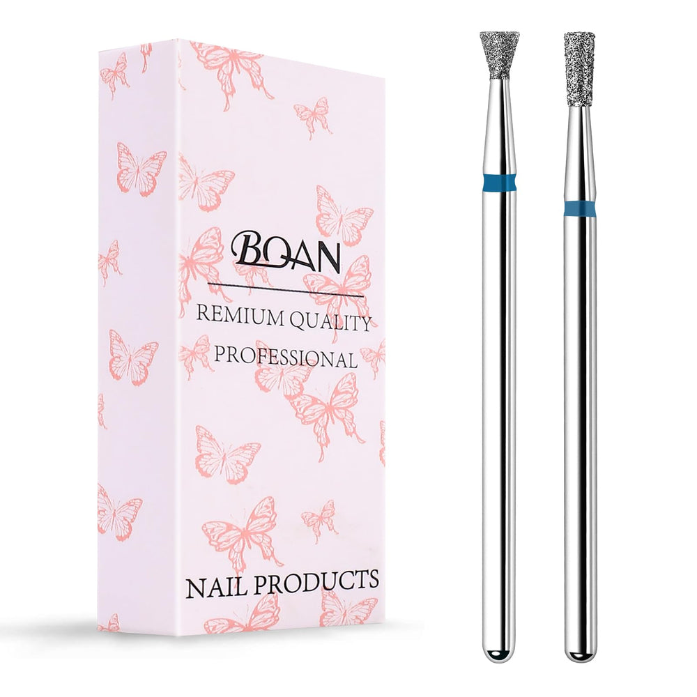 BQAN nail drill bits diamond flat-conical tip for precise cuticle prep and gel edge smoothing