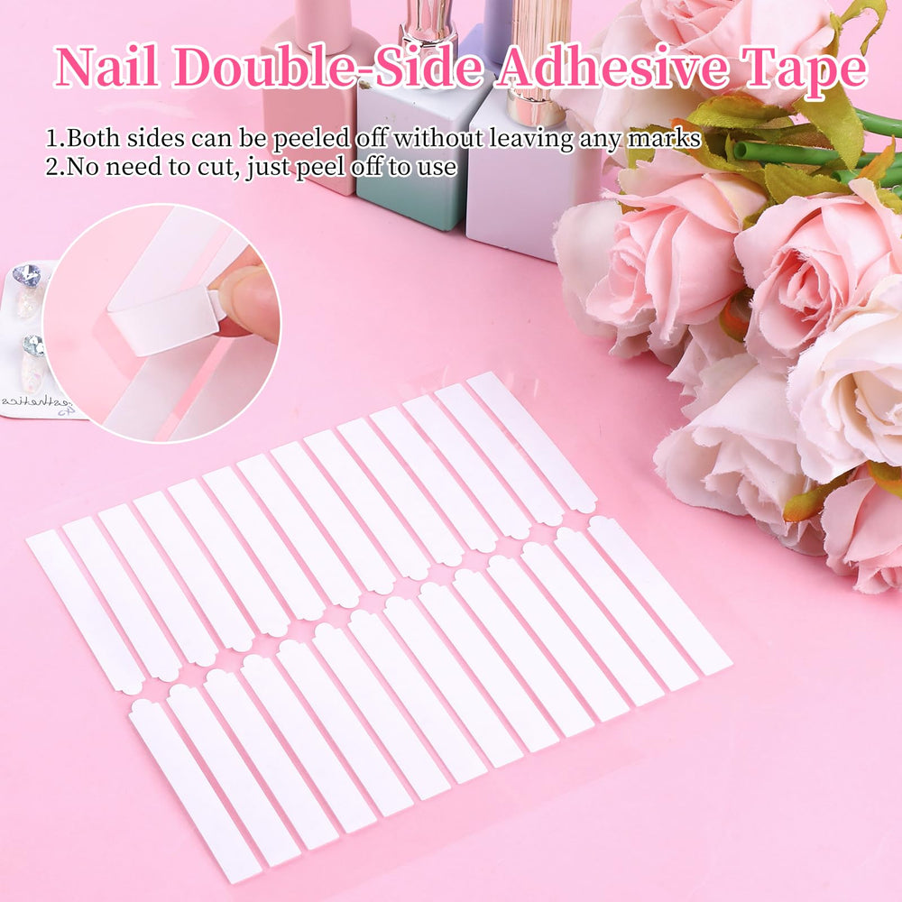 BQAN nail tape closeup shows strong clear adhesive for nail art
