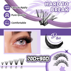 B&Qaugen 70-90D volume lash clusters for fuller multitier styling.