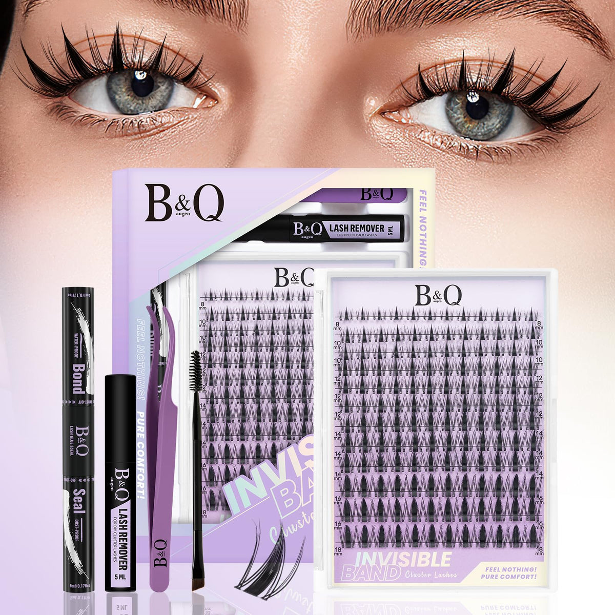 B&Qaugen Fairy Lash Clusters Kit packaging for at-home use
