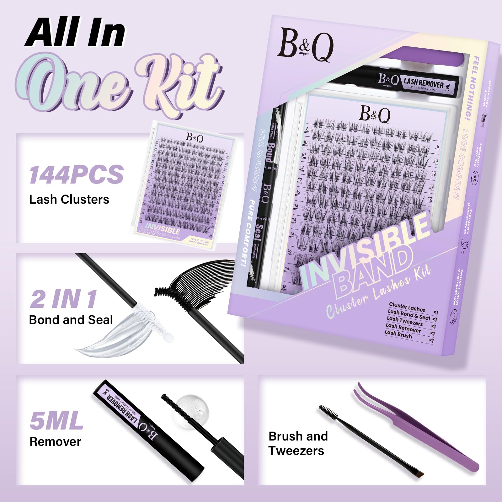 BQaugen Flora lash bond and seal set for secure extensions.