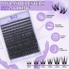B&Qaugen Flora Lash Clusters Kit varied-lengths, mix-and-match for day-to-night style.
