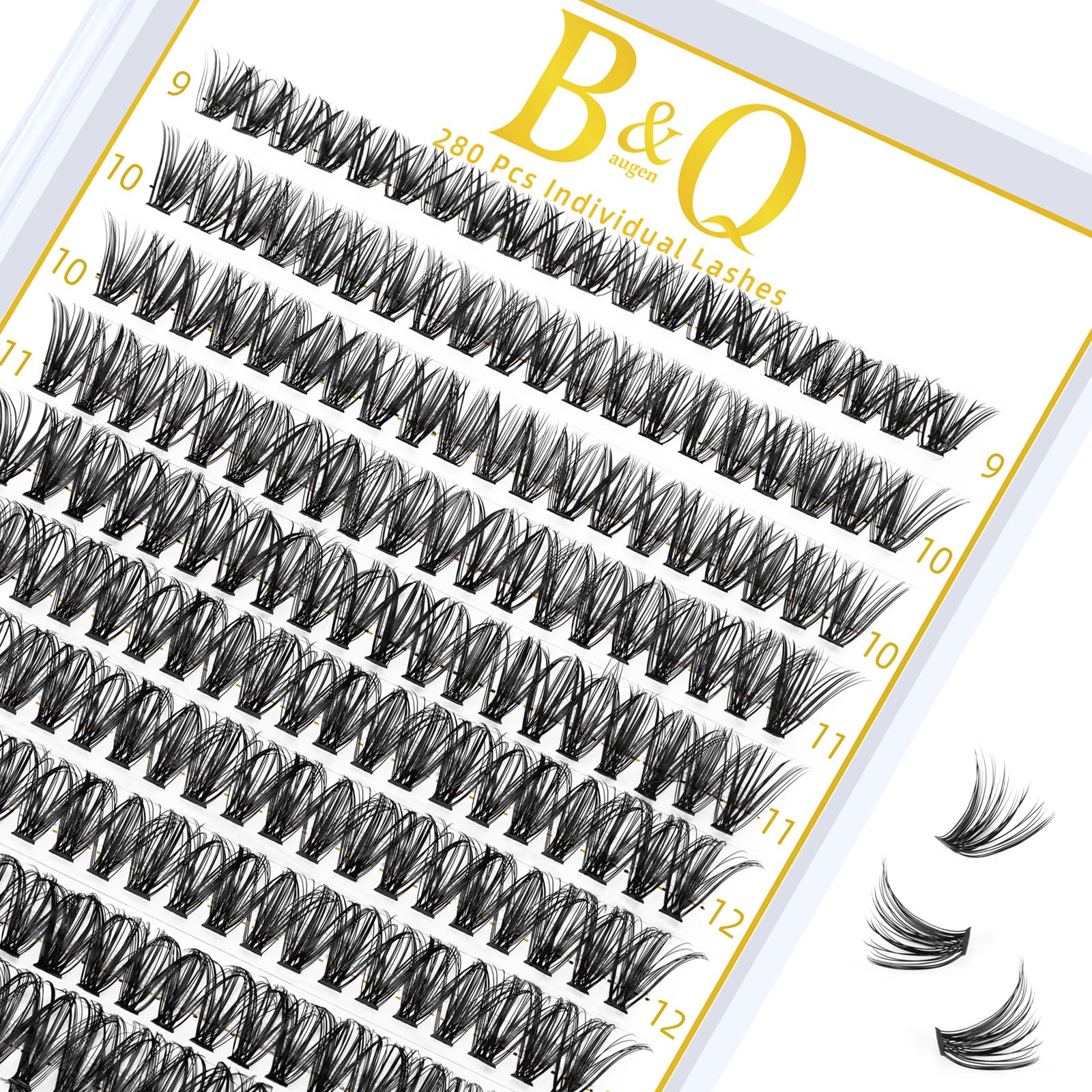 B&Qaugen lash clusters tray 280pcs for at-home lash application.