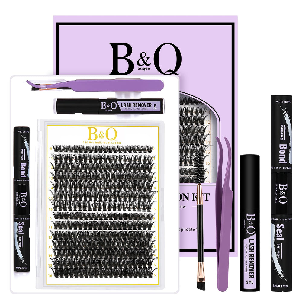 bqaugen lash clusters tray with 280 pieces for easy at-home diy lashes
