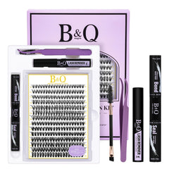 B&amp;Qaugen lash clusters tray with 280 pieces for affordable at-home DIY lash extensions.
