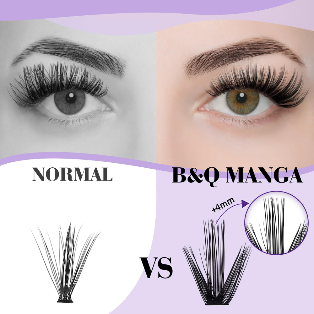 B&Qaugen Manga Lash Clusters mezcla 9-16 mm para variación de longitudes