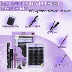 B&Qaugen Wispy Lash Clusters Kit B19 156pcs—ample clusters for months