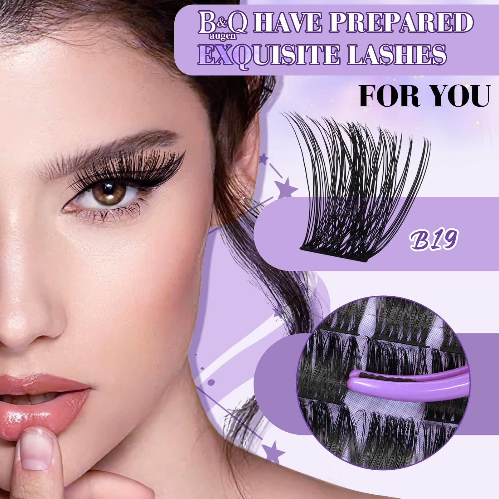 B&Qaugen Wispy Lash Clusters Kit B19 various lengths—customized volume options