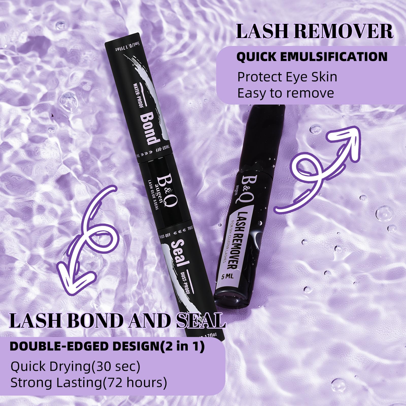 B&Qaugen Wispy Lash Clusters Kit B19 waterproof—lightweight, natural-looking clusters