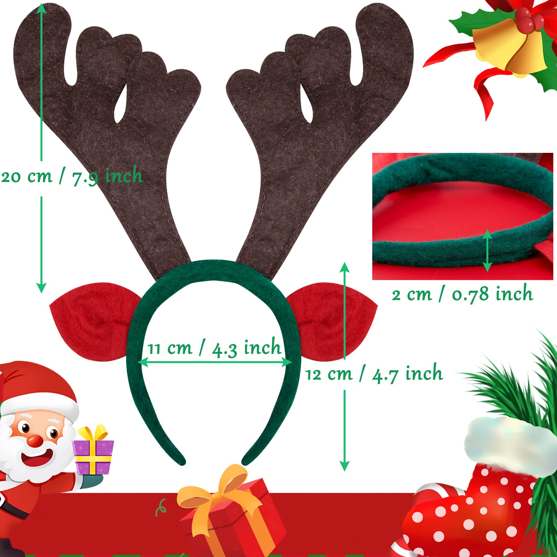 BQTQ Christmas headbands tree style boosts holiday costumes and cheer.