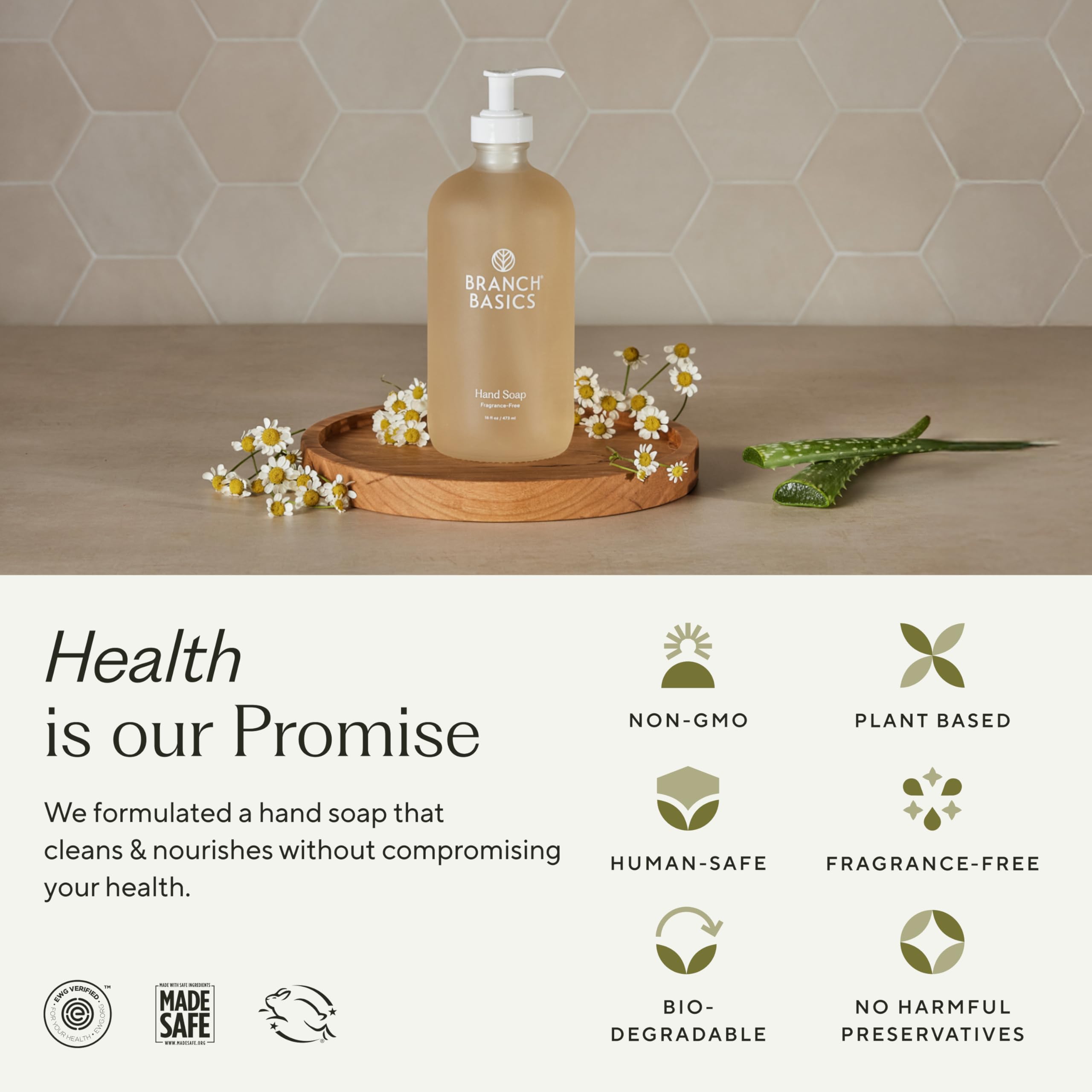 Branch Basics Gel Hand Soap offers a gentle, plant-based cleanse for families.