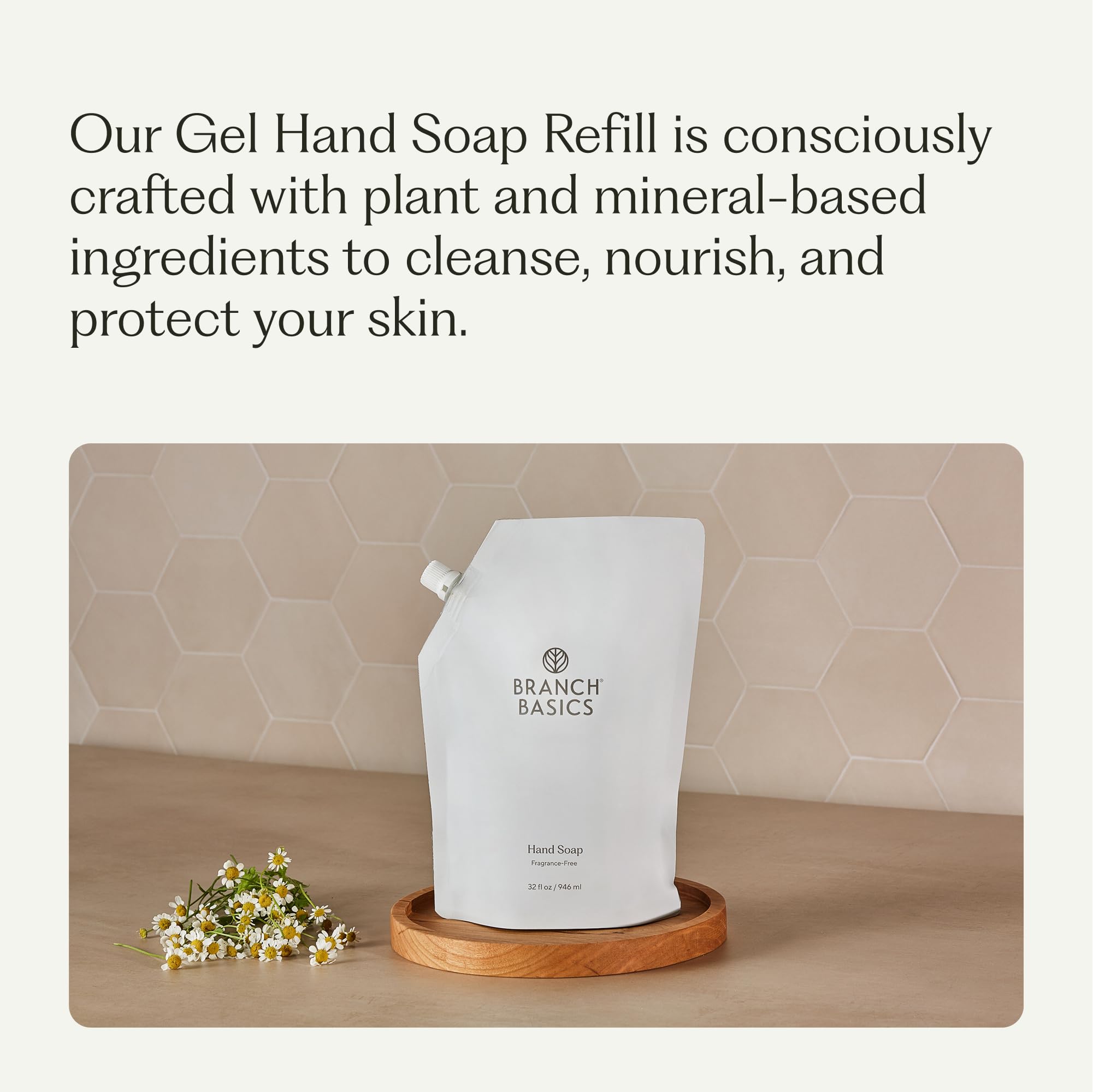 Branch Basics refill pouch pour action shows easy, mess-free refilling.