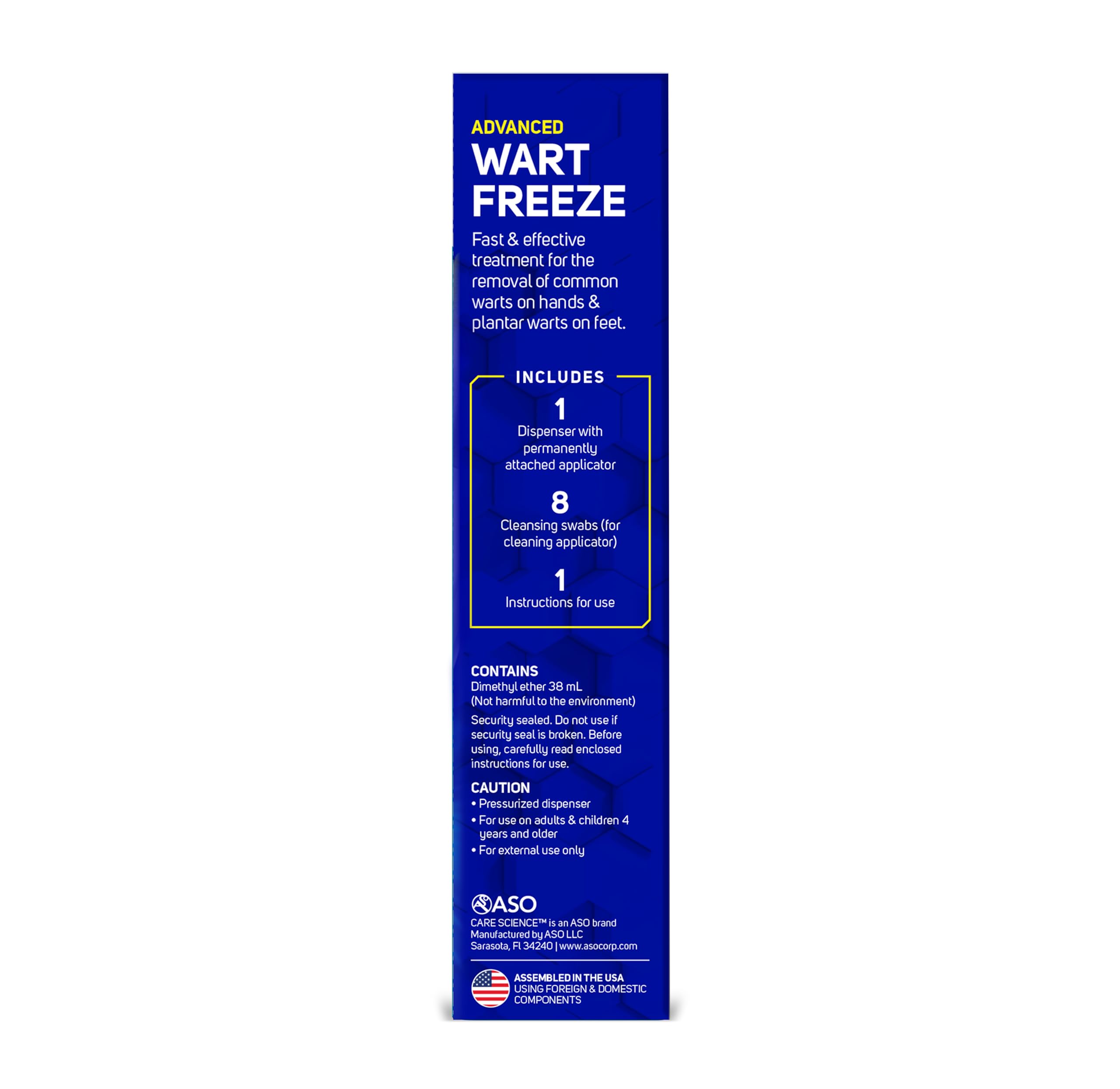 Care Science Wart Remover Freeze focuses on elbows, knees, and feet for versatile home care.