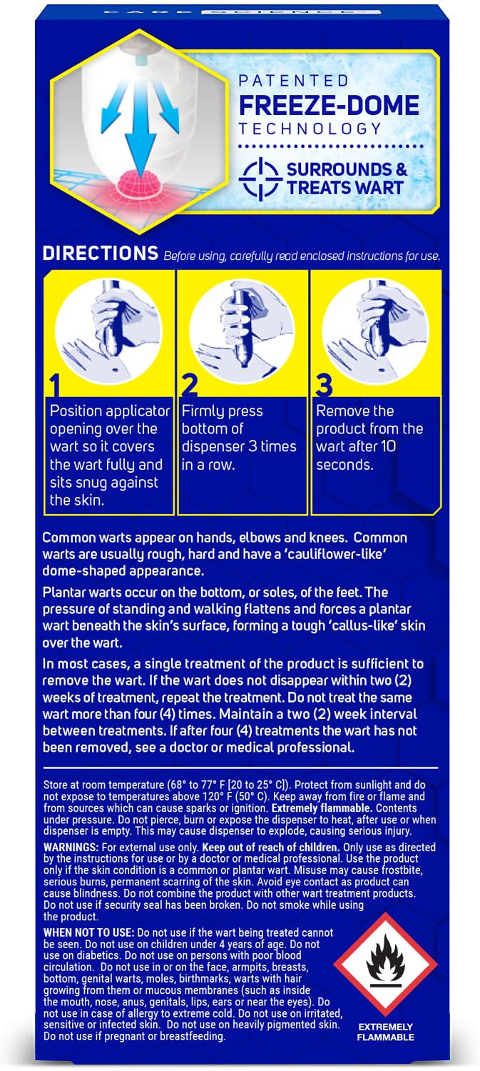 Care Science Wart Remover Freeze hand-application demonstrates simple 1-step use.