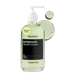 Brandefy Superfood Face Wash bottle closeup, great for daily cleansing across all skin types.