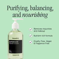 Brandefy Superfood Face Wash dispensing pump, easy mess-free daily cleansing.