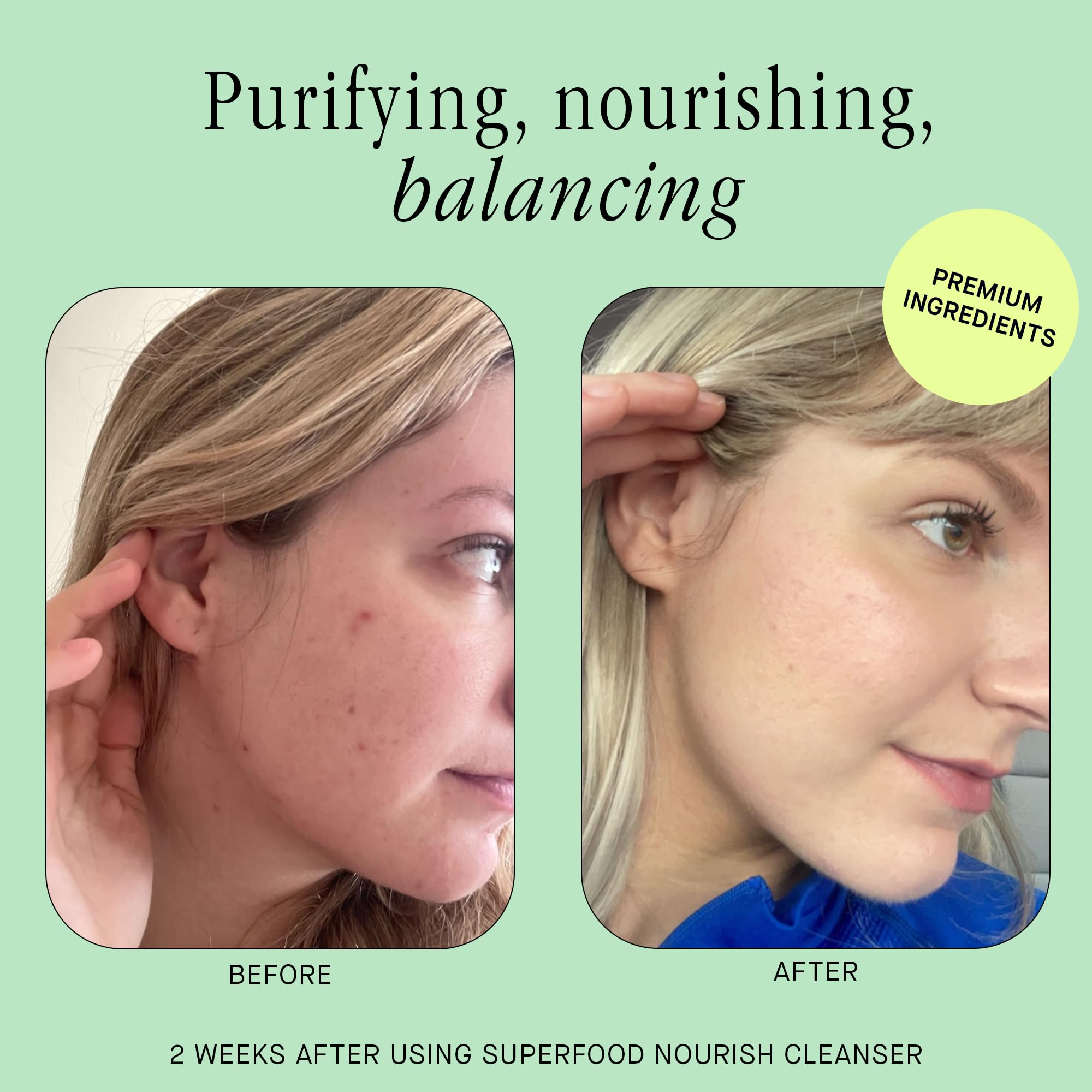 Brandefy Superfood Face Wash, piel suave y limpia, apto para toda la familia.