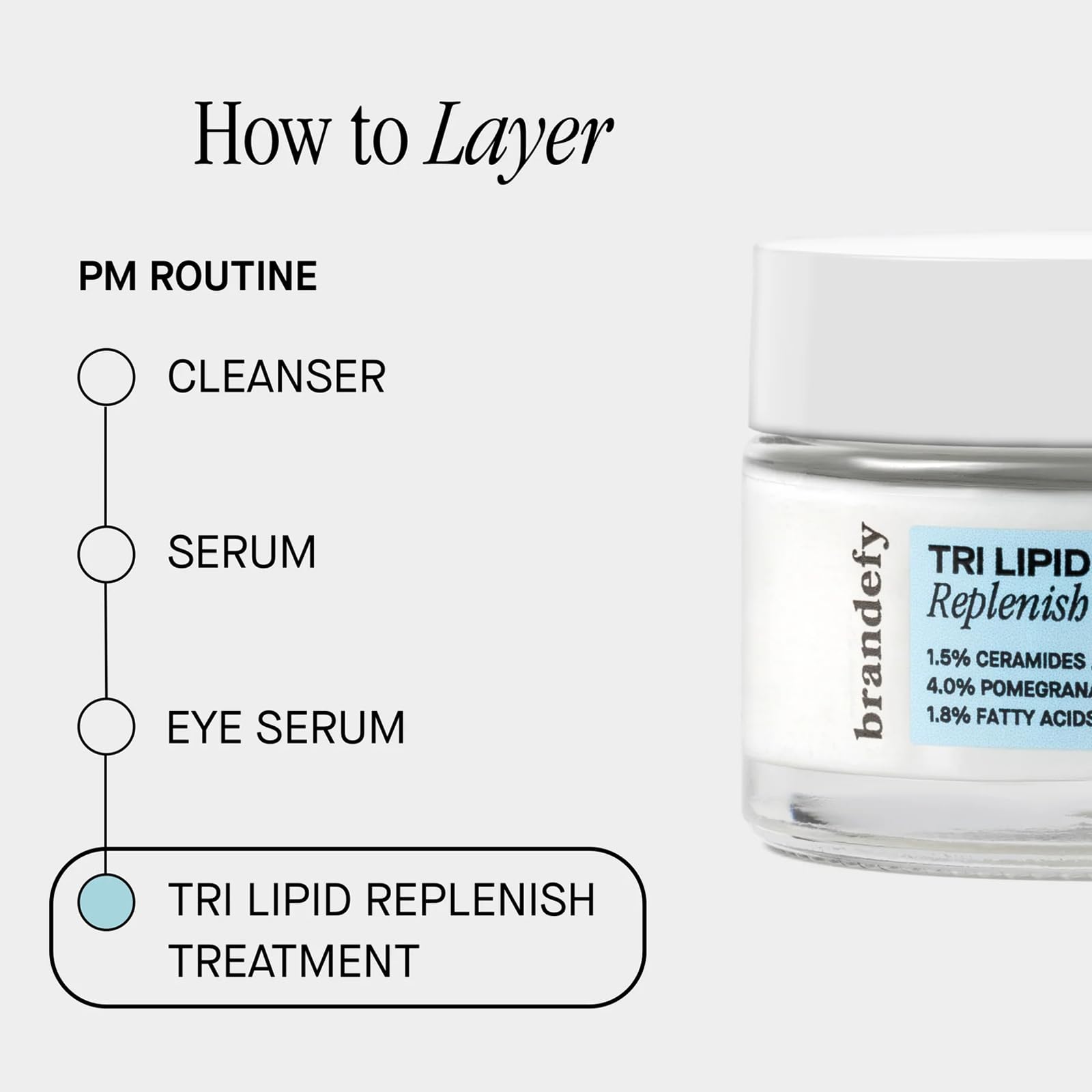 Brandefy Tri Lipid Replenish dispense pump enables easy, controlled application.