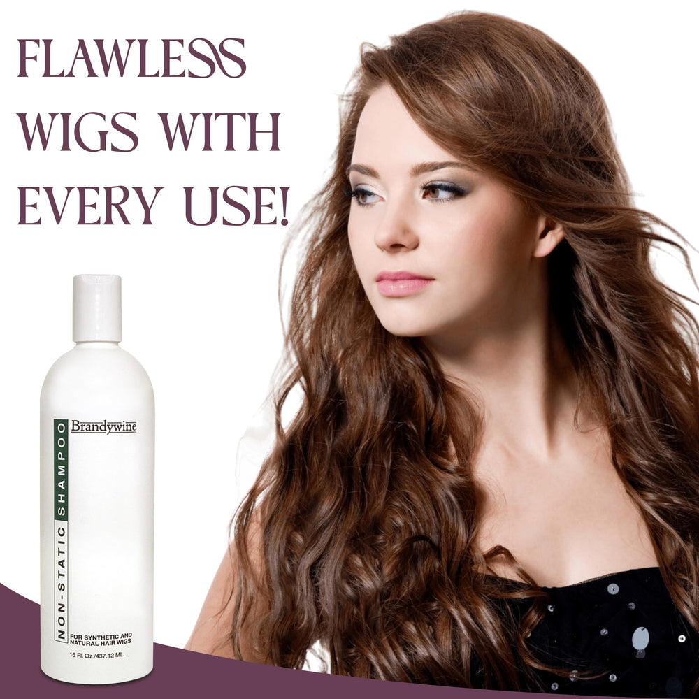 Brandywine Non Static Shampoo 16oz bottle ready for regular use and gloss.