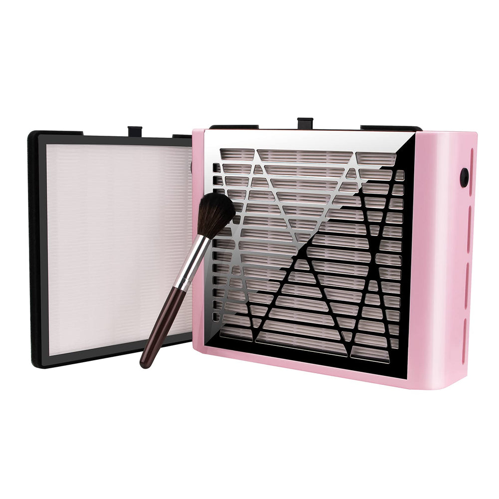 BRANTMAKER Nail Dust Collector front view in pink with strong suction