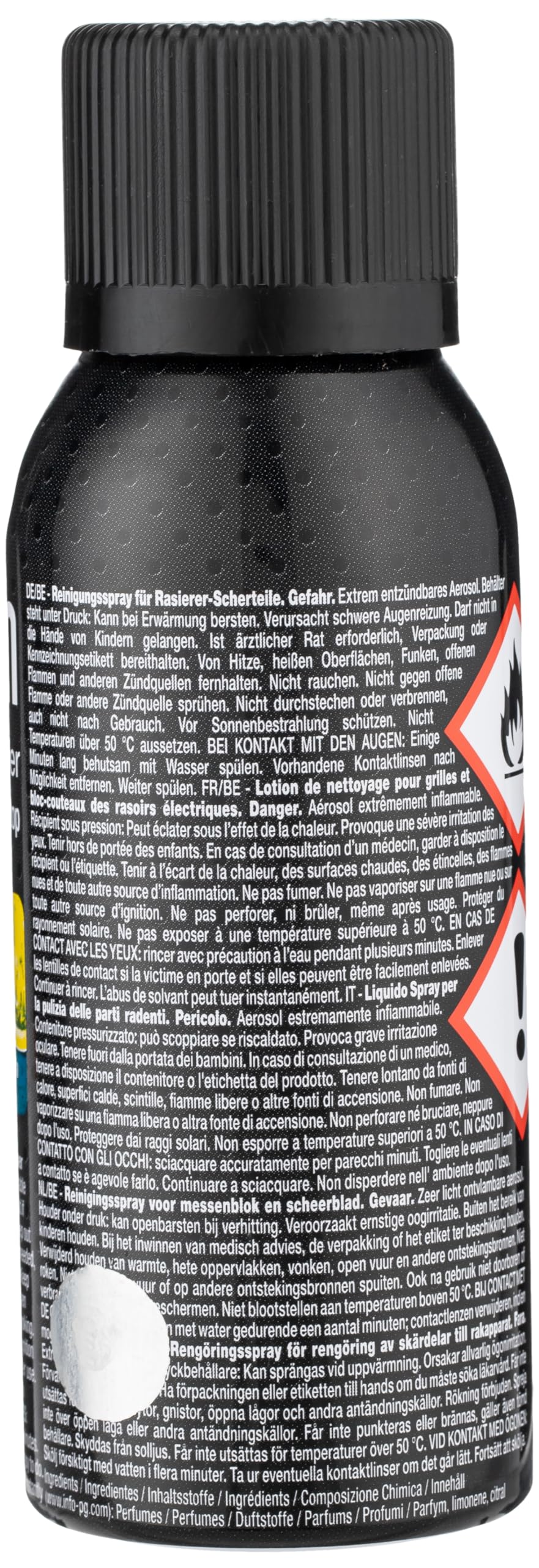Braun 5002724 spray nozzle applies cleaner to shaver blades for quick refresh.
