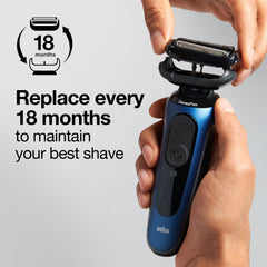 Braun Series 5 53B head back view—German craftsmanship for durability.